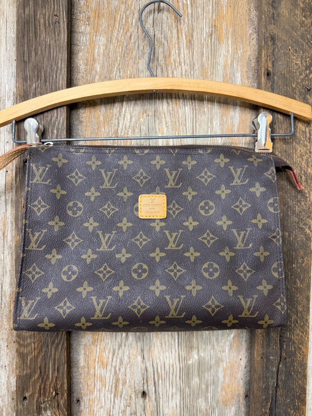 VTG Louis Vuitton Monogram Clutch Toiletry Pouch Cosmetic Bag 26 Large